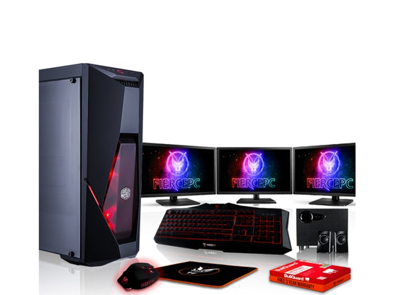 Pack Gaming FIERCE Python 884714 Desktop Gaming 3 Monitors 24 Speakers 2.1