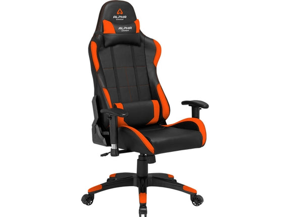 Gaming Chair ALPHA GAMER Vega (Up to 150 kg - Gas Lift Class 4 - Black and Orange)