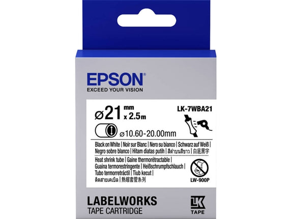 EPSON LK7WBA21 LK7WBA21 C53S657903 Heat Shrink Tube Label Cartridge
