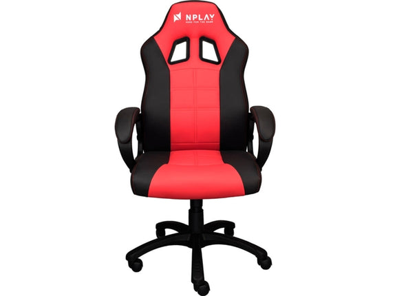 Gaming Chair NPLAY Rule 2.0 (Up to 130 kg - Gas Lift Class 4 - Black and Red)