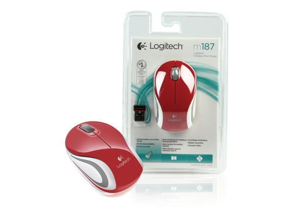 Mouse LOGITECH LGTM187R Mouse Wireless Optical 1000 dpi Red