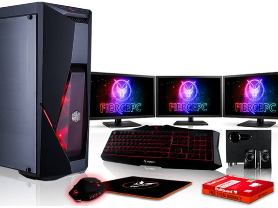 Pack Gaming FIERCE Python 884422 Desktop Gaming 3 Monitors 21.5 Speakers 2.1