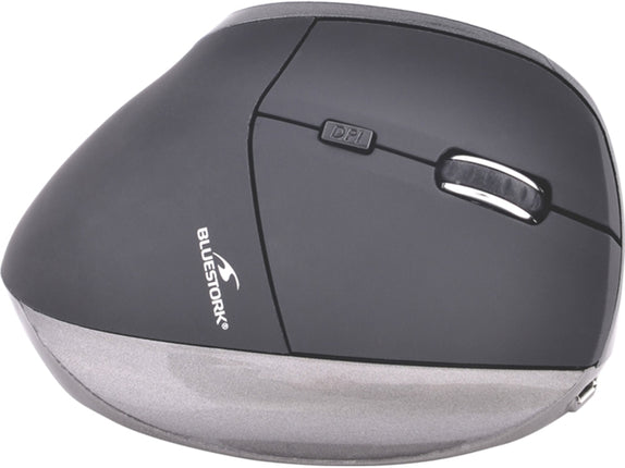 Ergonomic Mouse BLUESTORK MWLERGOBK Wireless 1200 dpi Gray
