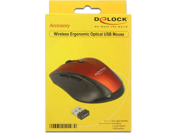 Mouse DELOCK 12493 Mouse Wireless Optical 1600 dpi Black