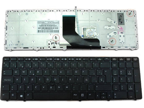 Keyboard for HP 8560P Black Black Frame with Point Stick for Win8