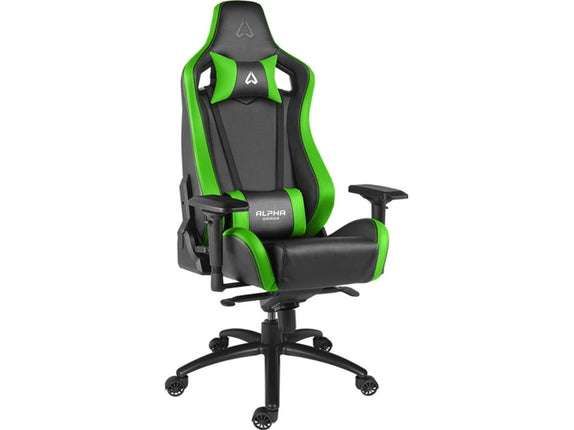 Gaming Chair ALPHA GAMER Polaris Racing Edition (Up to 150 kg - Gas Lift Class 4 - Black and Green)