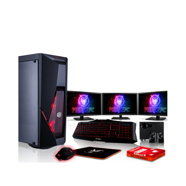 Pack Gaming FIERCE Python 884714 Desktop Gaming 3 Monitors 24 Speakers 2.1