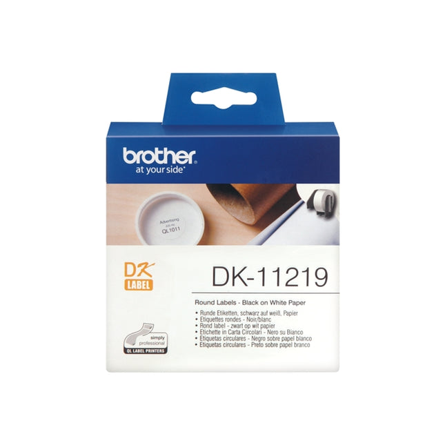 Consumable Original Brother DK11219 Circular pre-cut thermal paper labels