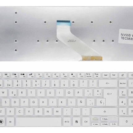 Keyboard for Gateway Nv55 White (No Foil)