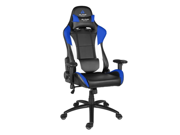 Gaming Chair ALPHA GAMER Orion V2 (Up to 150 kg - Gas Lift Class 4 - Black, White & Blue)