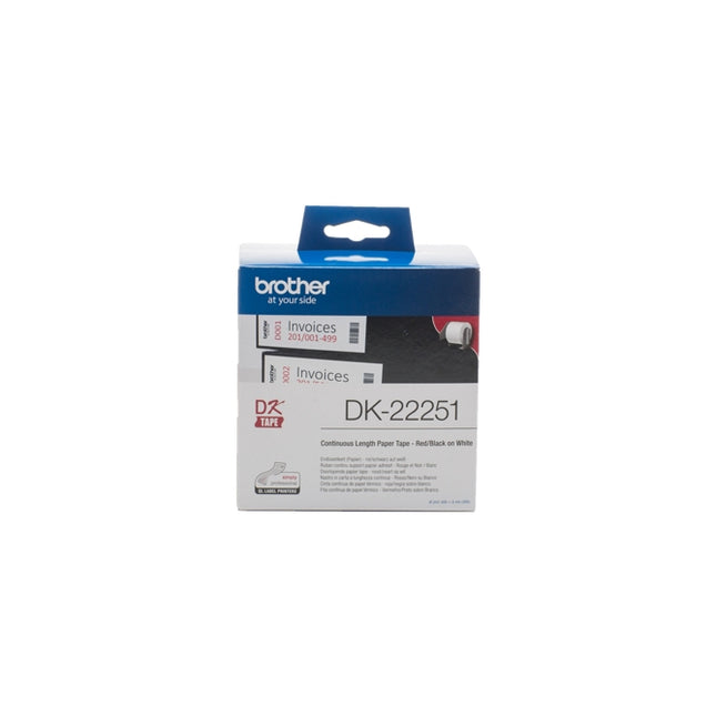 Brother DK22251 Original Brother DK22251 Continuous thermal paper ribbon with black and white red printing