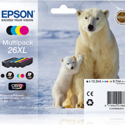 Original EPSON ink cartridge saving pack 26XL Polar bear C13T26364010 T2636