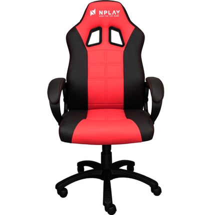 Gaming Chair NPLAY Rule 2.0 (Up to 130 kg - Gas Lift Class 4 - Black and Red)