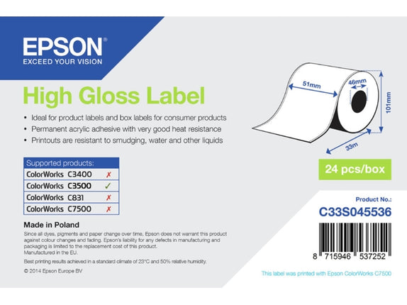 EPSON High Gloss Label Printing Label