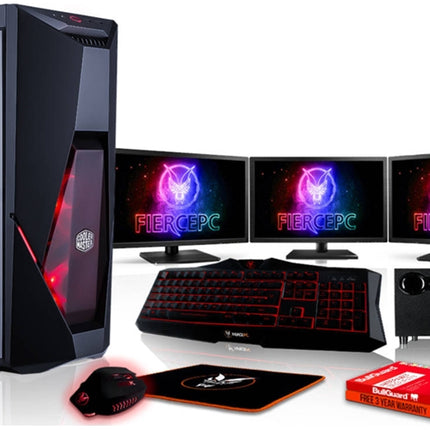 Pack Gaming FIERCE Python 884422 Desktop Gaming 3 Monitors 21.5 Speakers 2.1