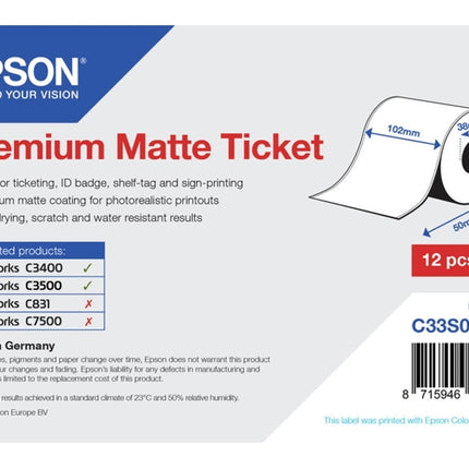 EPSON Premium Printing Paper 102Mm X 50M, 107 G/M².