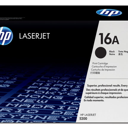 Original HP 16A Black LaserJet toner cartridge for Laserjet 5200 series