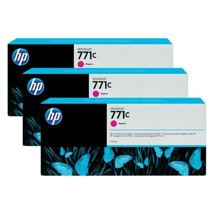 3-pack of 3 Original HP 771C B6Y33A Magenta Ink Cartridges for DesignJet Z6200