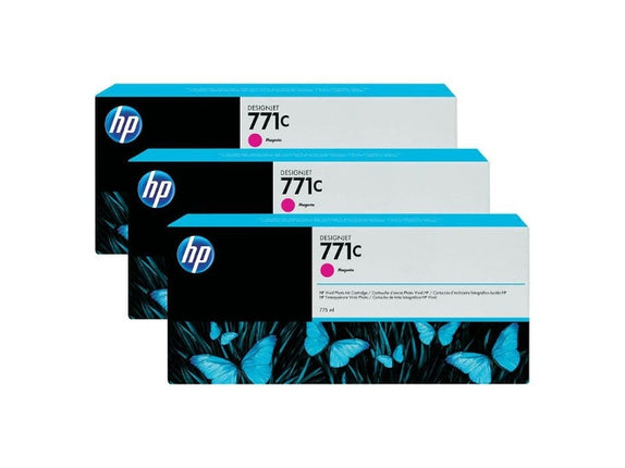 3-pack of 3 Original HP 771C B6Y33A Magenta Ink Cartridges for DesignJet Z6200