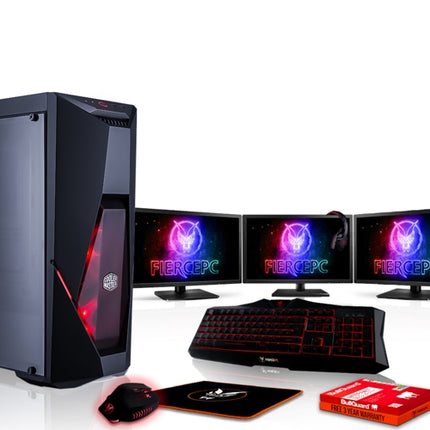 Pack Gaming FIERCE Python 884283 Desktop Gaming 3 Monitors 21.5 HeadSet Gaming
