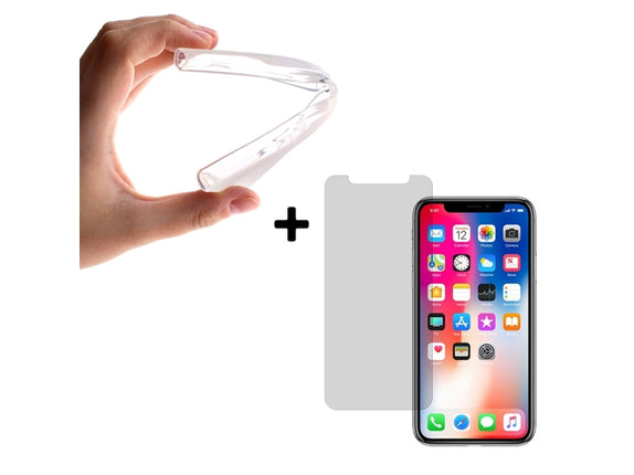 GERMAN TECH Tempered Glass Case and Protector for iPhone X