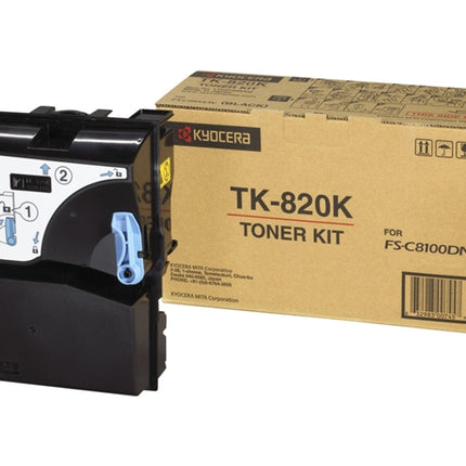 Original KYOCERA TK820K Black toner cartridge for FSC8100DN