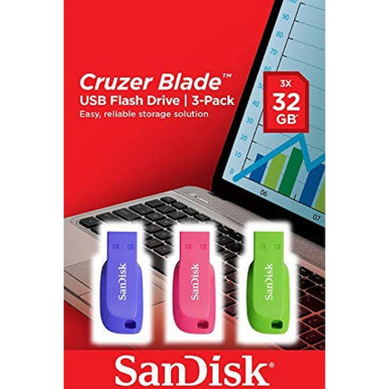 SANDISK Cruzer Blade 3x 32GB USB Flash Drive