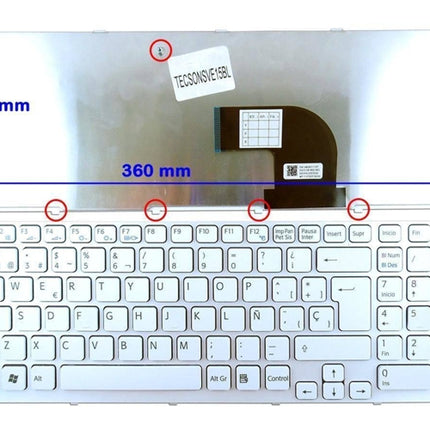 White Keyboard for Sony Vaio Sve15 and Sve17 Series