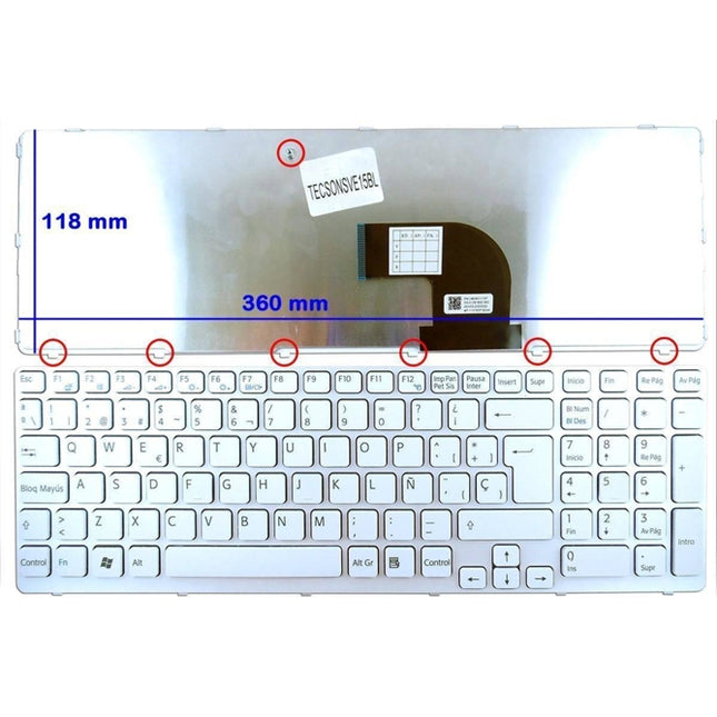 White Keyboard for Sony Vaio Sve15 and Sve17 Series