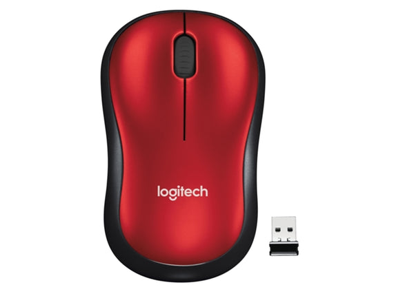 LOGITECH M185 Mouse Wireless Optical 1000 dpi Red